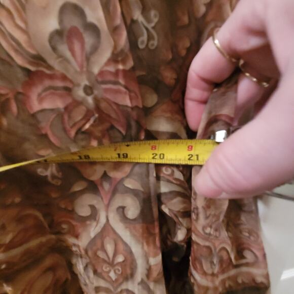 Vtg Paisley/Floral Print Sheer Kimono Robe Size 12 USA Made Neutral Feminine - Picture 6 of 7